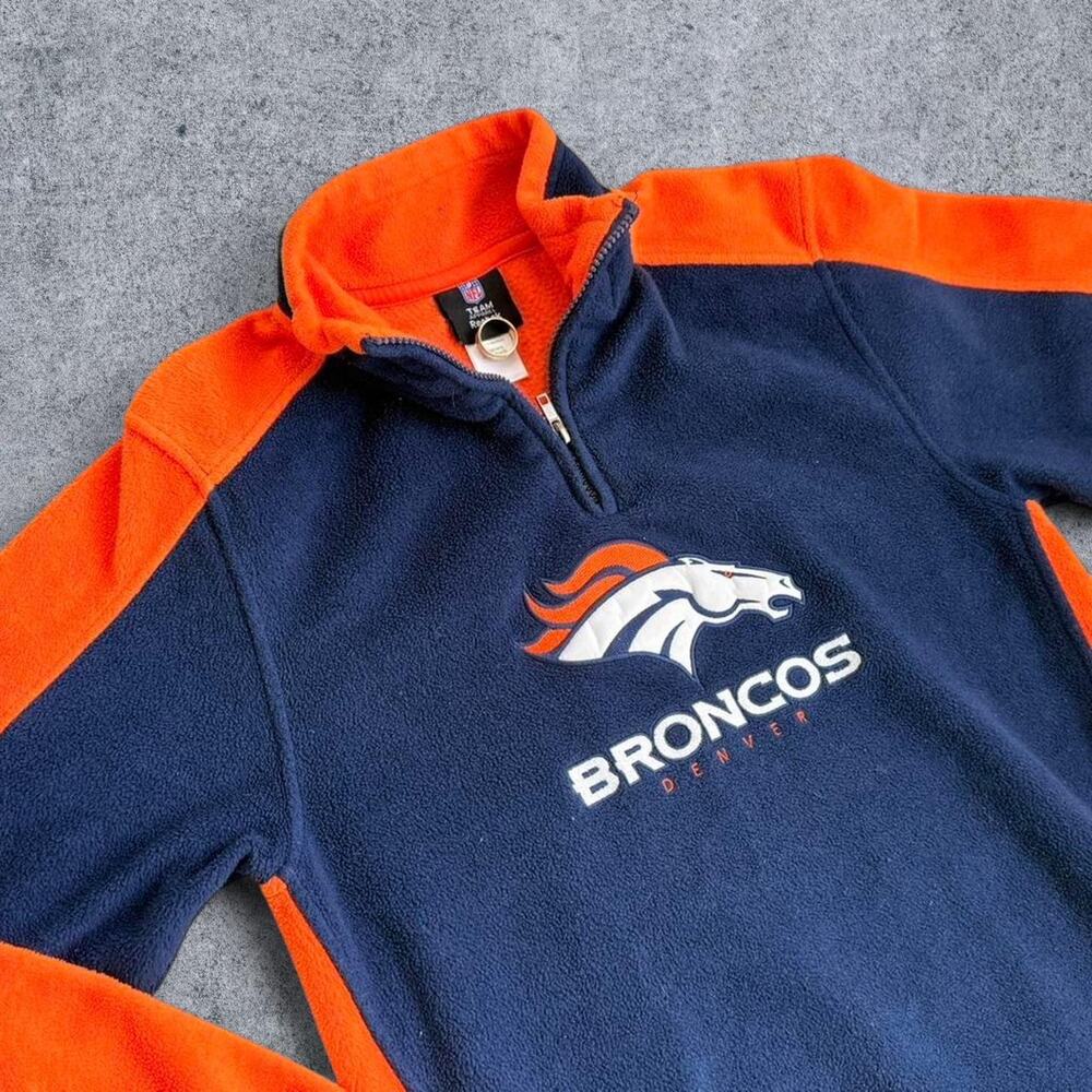 Reebok 2000s Denver Broncos 1/4 Zip Fleece Pullover